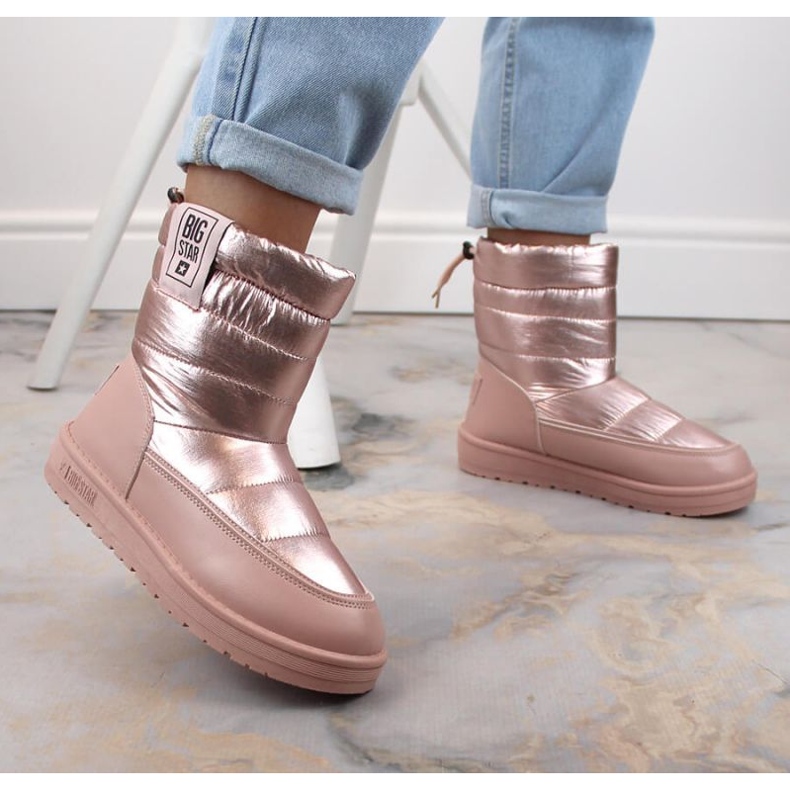 Botas de nieve metalizadas Big Star W INT1589C rosa rosado 2