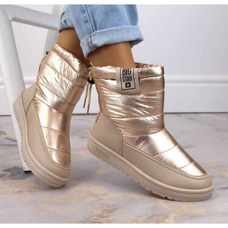 Botas de nieve metalizadas Big Star W INT1589D beige dorado 1