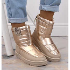 Botas de nieve metalizadas Big Star W INT1589D beige dorado 3