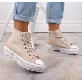 Zapatillas con aislamiento en la plataforma Big Star W INT1903B beige 2
