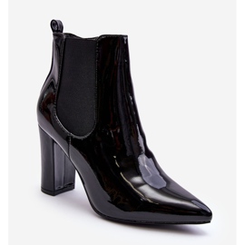 Botas Lacadas Con Tacón Negro Evita 3