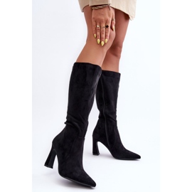 Botas Tacón Ante Negras negro 2