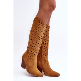 Botas Cowboy Caladas Ante Marrón Nisu 1