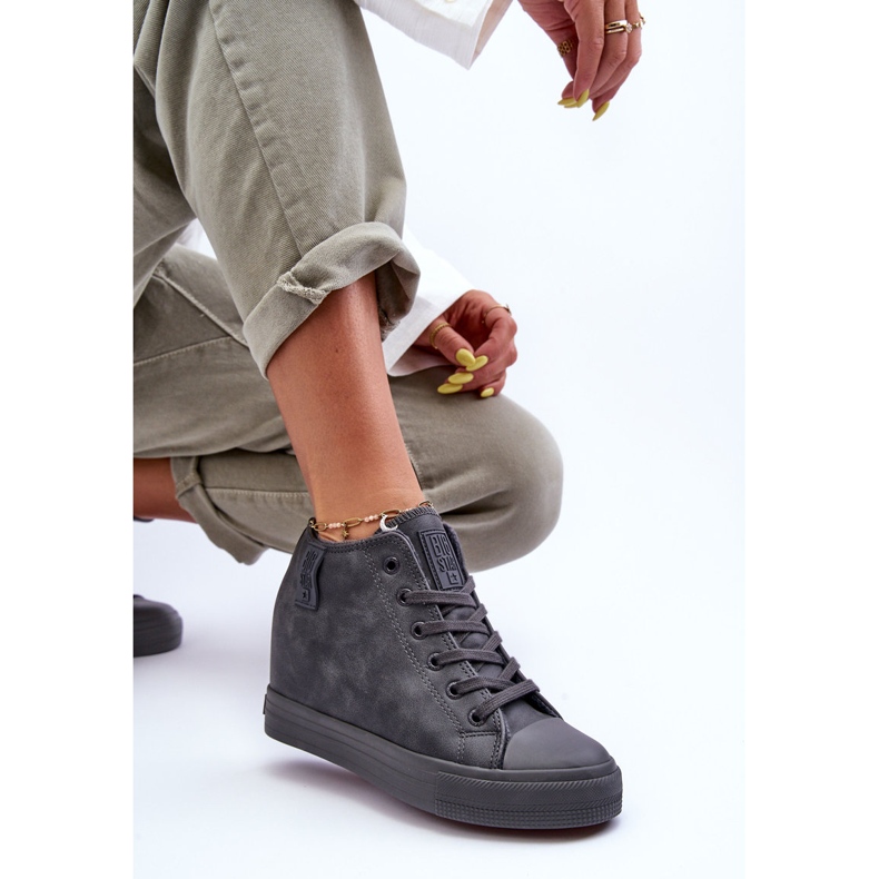 Sneakers Mujer Piel Cuña Big Star MM274005 Gris 2