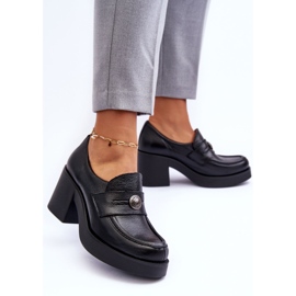 Lemar Zapatos Mujer Piel Con Tacón Negro Dunadia 1