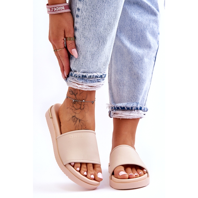 Pantuflas Mujer Plataforma Big Star LL274933 Beige 3