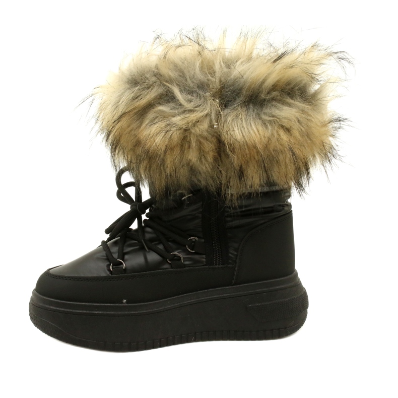 News Botas de nieve para mujeres con pelaje 23sn26-6567 negro 4