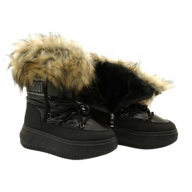 News Botas de nieve para mujeres con pelaje 23sn26-6567 negro 7