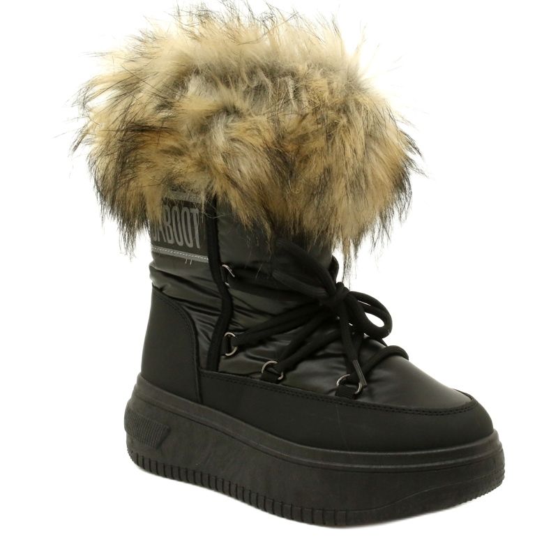 News Botas de nieve para mujeres con pelaje 23sn26-6567 negro 3