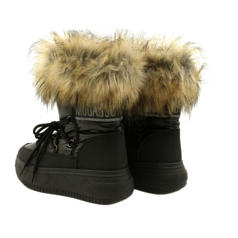 News Botas de nieve para mujeres con pelaje 23sn26-6567 negro 6