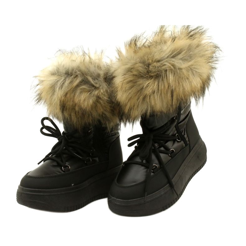 News Botas de nieve para mujeres con pelaje 23sn26-6567 negro 5