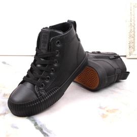 Deportivas infantiles aislantes con cordones y cremalleras negras Big Star MM374014 negro 3