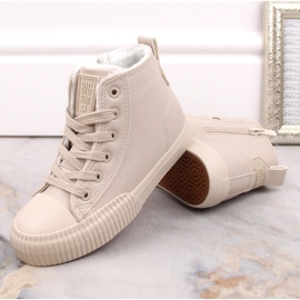 Deportivas infantiles aislantes con cordones y cremalleras beige Big Star MM374012 3