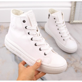Zapatillas blancas con aislamiento Big Star MM274021 con cordones y cremallera blanco 4