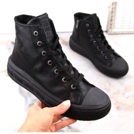 Zapatillas térmicas con cordones y cremallera negras Big Star MM274023 negro 4