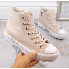 Zapatillas con aislamiento en la plataforma beige Big Star MM274038 4