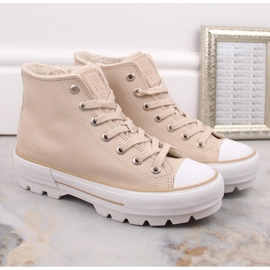 Zapatillas con aislamiento en la plataforma beige Big Star MM274038 5