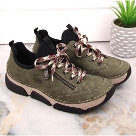 Slip-on mujer cómodos verdes Rieker 45973-54 16