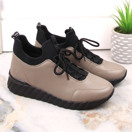 Botines de piel mujer botas insuladas beige Rieker Remonte D5977-01 3