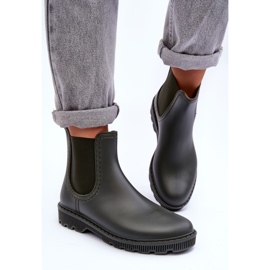 PG3 Botas de agua sin cordones mate para mujer Helinca verde oscuro 6