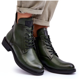 Vinceza Botas Worker Mujer Piel Verde Tedrick 9