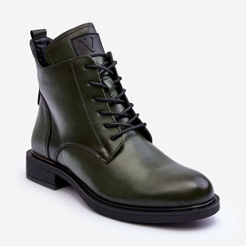 Vinceza Botas Worker Mujer Piel Verde Tedrick 1