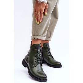 Vinceza Botas Worker Mujer Piel Verde Tedrick 3