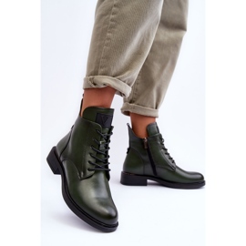 Vinceza Botas Worker Mujer Piel Verde Tedrick 6