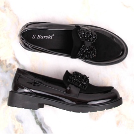 S.Barski Mocasines de mujer lacados señores con un lazo negro S. Barski 3