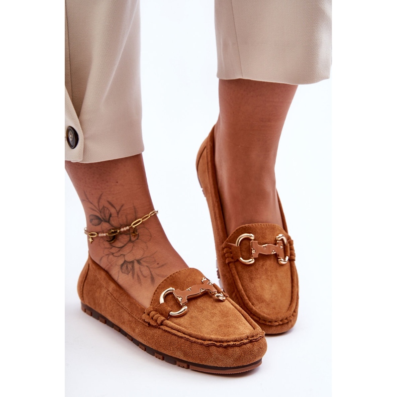 PG1 Mocasines Mujer Ante Con Adorno Marrón Dionira 1