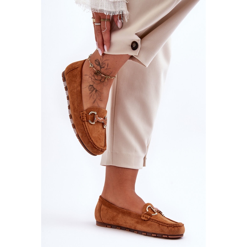 PG1 Mocasines Mujer Ante Con Adorno Marrón Dionira 2