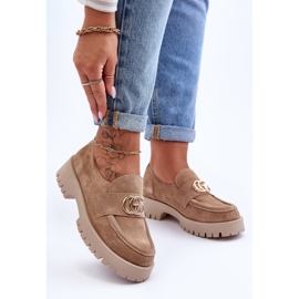 Laura Messi Zapatos De Mujer De Ante Con Adorno De Rosas Beige 3