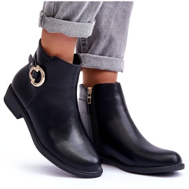 FD1 Botas negras de tacón plano Meronei negro 9