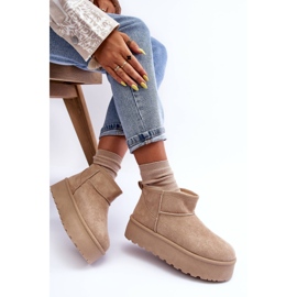 FD1 Botas de nieve de gamuza en plataforma Corcoran Beige 4