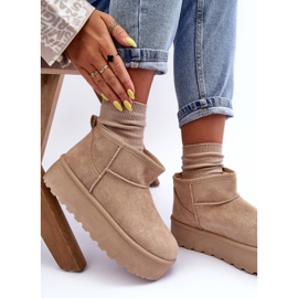 FD1 Botas de nieve de gamuza en plataforma Corcoran Beige 5