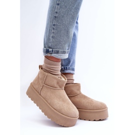 FD1 Botas de nieve de gamuza en plataforma Corcoran Beige 6