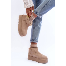 FD1 Botas de nieve de gamuza en plataforma Corcoran Beige 9