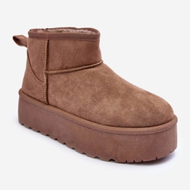 FD1 Botas de nieve de gamuza sobre plataforma Corcoran beige oscuro 2
