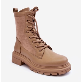 FD1 Botas Worker Mujer Piel Beige Faustina 2