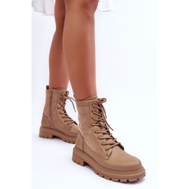 FD1 Botas Worker Mujer Piel Beige Faustina 7