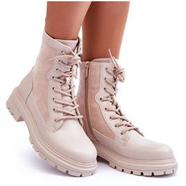 FD1 Botas Worker Mujer Piel Beige Claro Faustina 10