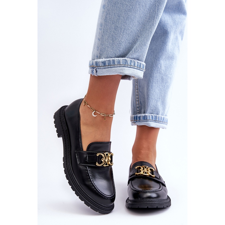 PS1 Mocasines Mujer Tacón Plano Negro Sincias 2