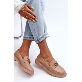 PS1 Mocasines Mujer Tacón Plano Beige Sincias 3