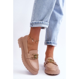 PS1 Mocasines Mujer Tacón Plano Beige Sincias 8