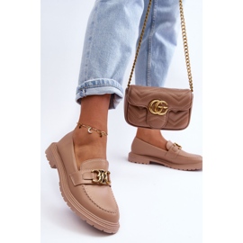 PS1 Mocasines Mujer Tacón Plano Beige Sincias 9