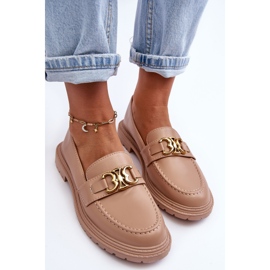 PS1 Mocasines Mujer Tacón Plano Beige Sincias 10
