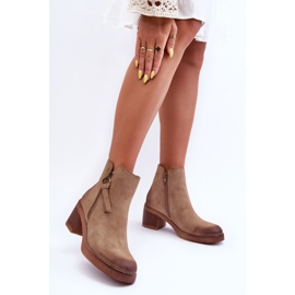 WS1 Botas Clásicas Mujer Ante Beige Limoso 8