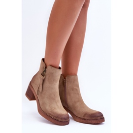 WS1 Botas Clásicas Mujer Ante Beige Limoso 7