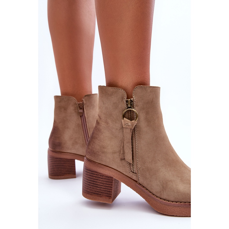 WS1 Botas Clásicas Mujer Ante Beige Limoso 2