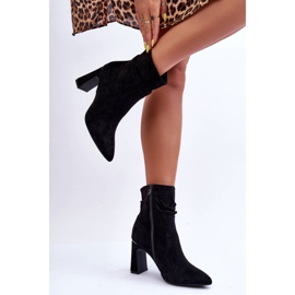 PG1 Botas Tacón Ante Mellamene Negras negro 9